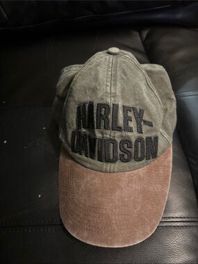 Harley-Davidson Olive and Brown Logo Baseball Hat